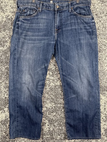 Seven For All Mankind Austyn Blue Jeans Mens 38 X 27 Whiskered - Picture 1 of 17