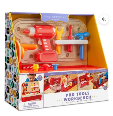 #ad FAO Schwarz Pro Tools Work Bench 4 in 1 Hardware Station Ages 3 $13.94