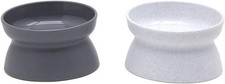 Elevated Cat Bowls Set of 2 , Whisker-Friendly Raised Cat Food  Water Dishes,