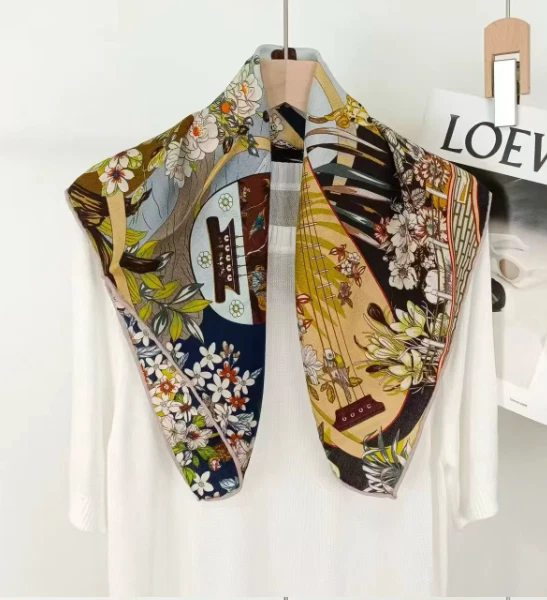 70% Cashmere 30% Silk Scarf Bandana 26'' Shawl Neckerchief Scarf ship Print new