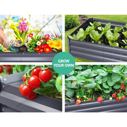 Green Fingers 2x Garden Bed 210x90cm Planter Box Raised Container Galvanise Herb - Picture 2 of 9