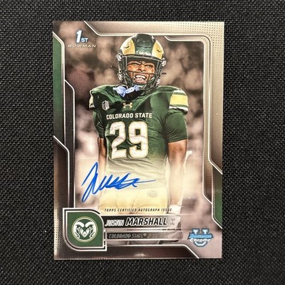  2025 Bowman University Chrome Justin Marshall Colorado State Auto #BCA-JMA