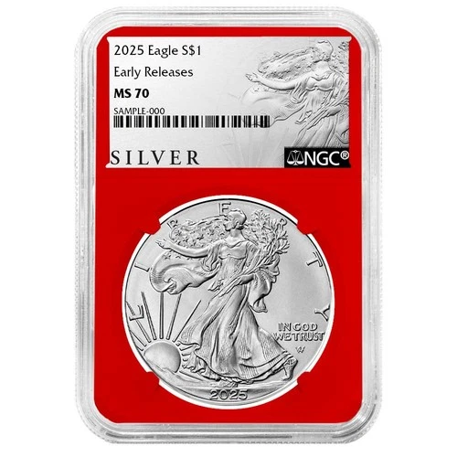 2025 $1 American Silver Eagle NGC MS70 ER ALS Label Red Core