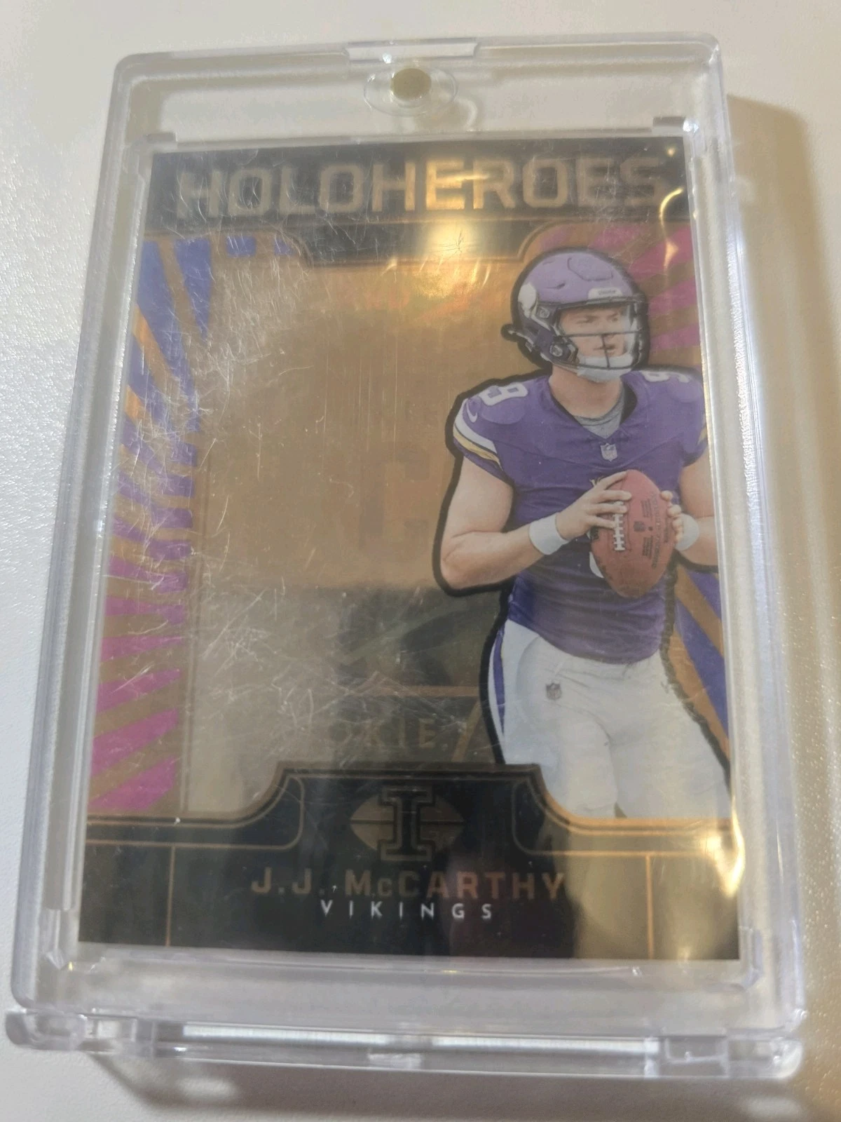 JJ McCarthy Panini Illusions Holoheroes Rookies #8 Base