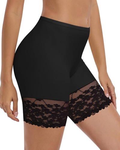 Cooling Anti Chafing Slip Shorts Under Dresses for Women, Lace Seamless Biker...