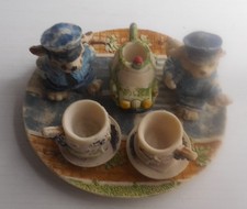 Noah s Ark Miniature/Mini Resin Tea Set Police Vintage 5" Wide Plate