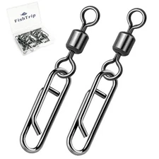 Fishing Swivel Clips Power Clip,50pcs Rolling Swivels with Speed Clip 5#_50pcs