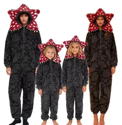 Stranger Things Demogorgon Pajamas - Family Set - Onesie Cardboard - Adult & B