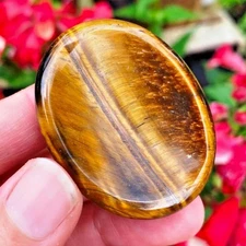 Tiger Eye Worry Stone Healing Palm Stone Energy Mineral Specimens Art Decor Gift