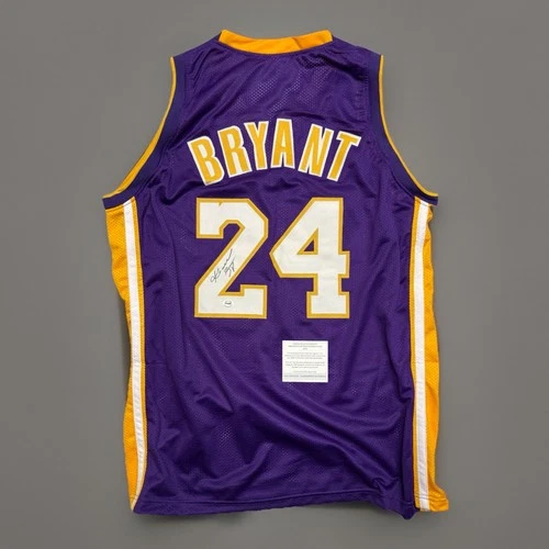 Kobe Bryant Autographed #24 LA Lakers Basketball Jersey Purple Autograph COA