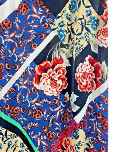 Just Love Maxi Dress 3X Stretch Travel Knit Patchwork Print Floral Boho Blue - Picture 5 of 12
