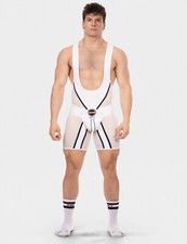 barcode Berlin - Chaps Singlet KRISH weiß-schwarz S M L XL arschfrei 92444/204