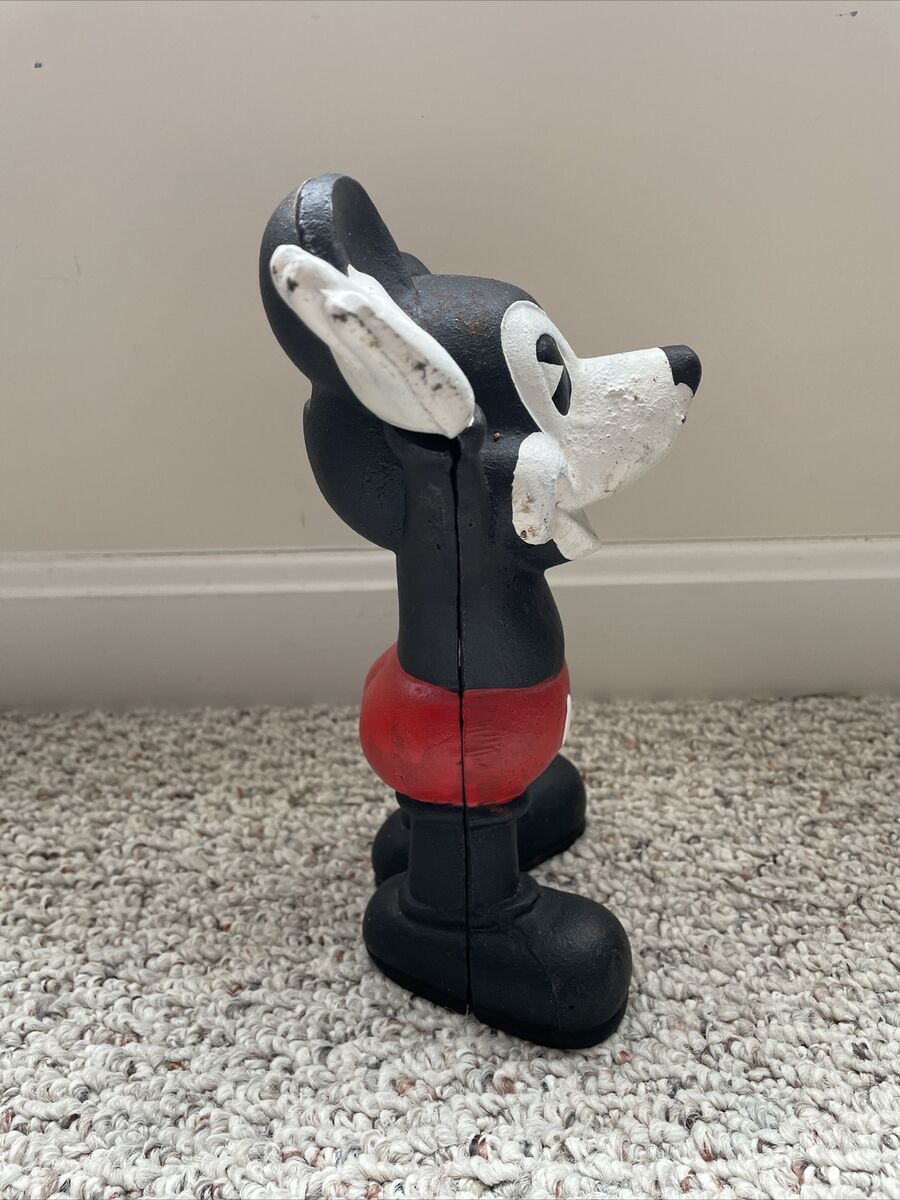 Vintage Mickey Mouse Cast Iron Bank HEAVY Collectible Disney Vintage Mickey Mouse Cast Iron Bank HEAVY Collectible Disney
