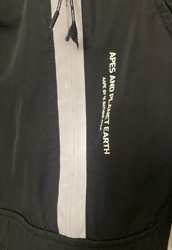 AAPE A Bathing Ape Windbreaker Jacket Mens Large Black Graphic Zip Up - Picture 16 of 24