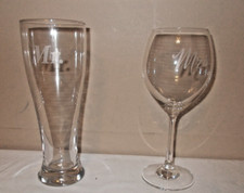 New in Box Wedding Gift Mr. and Mrs. Glasses Beer Glass and Wine Glass