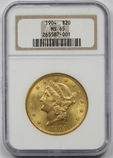 1904 $20 NGC MS 65 Liberty Head Gold Double Eagle
