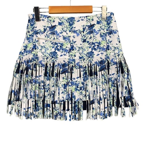 GGBlue Skort Skirt Womens Small White Blue Floral Fringe Golf Tennis  Athletic | eBay