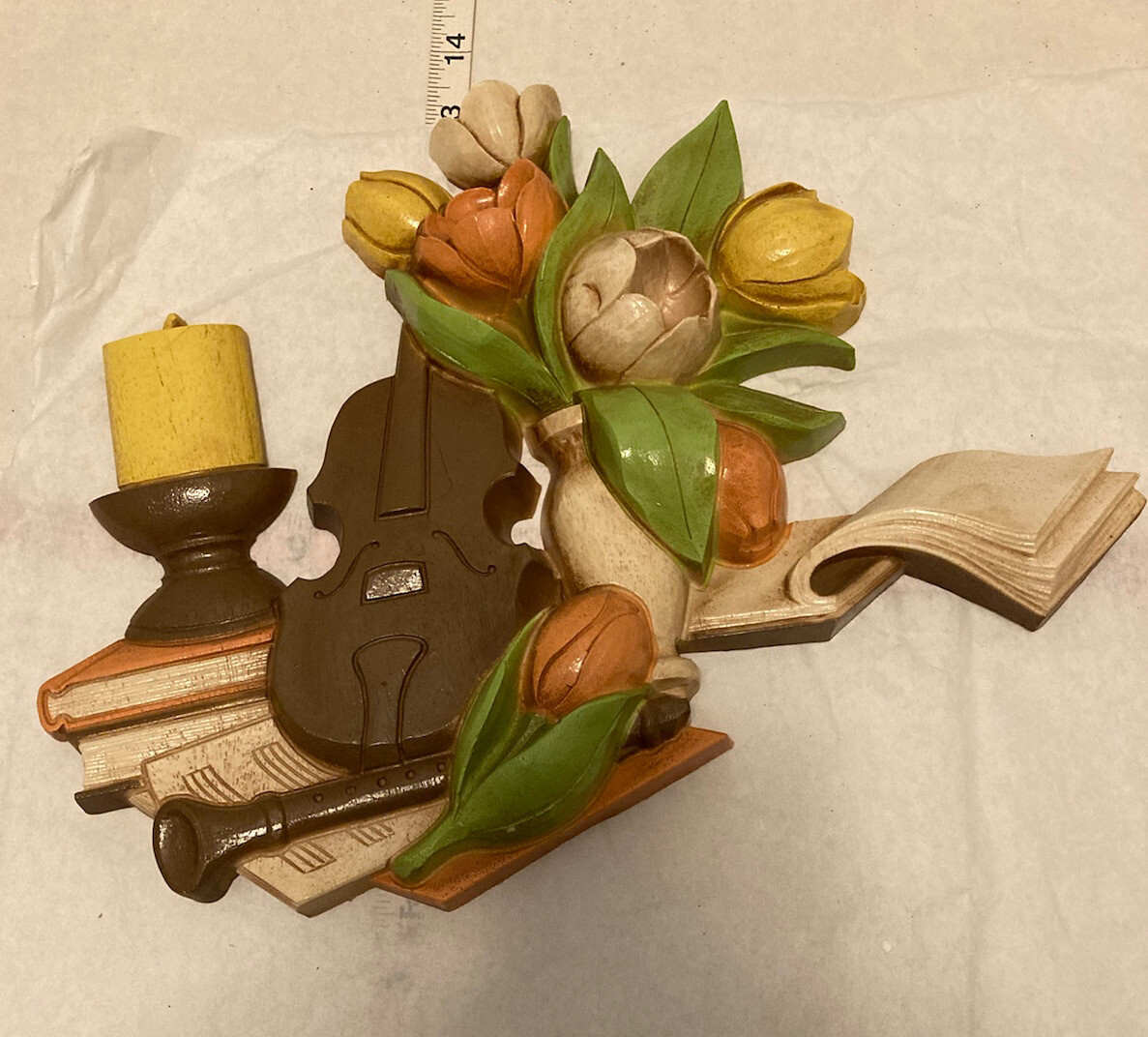 Vintage Syroco Violin Flowers