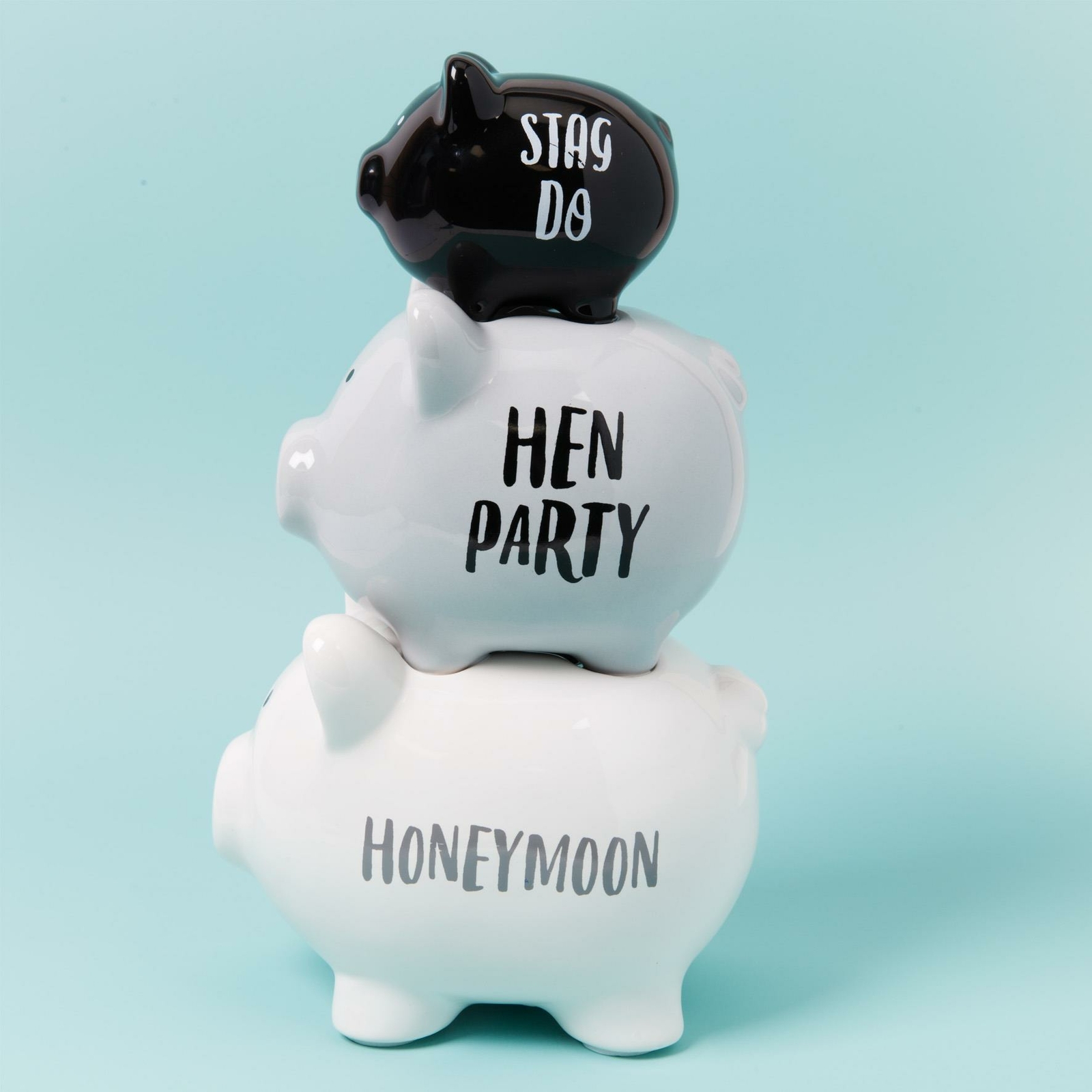 Pennies & Dreams Honeymoon Triple Ceramic Piggy Bank Money Box Savings Gift Idea