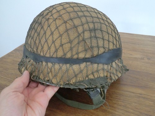Casque de soldat USA GI ? collec militaria avec sous casque & filet camouflage