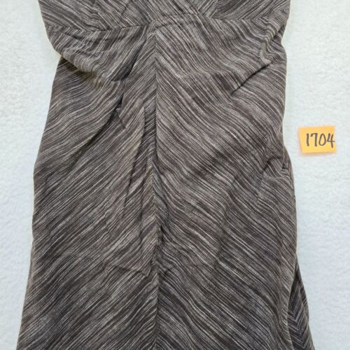 Old Navy Maxi Dress Womens Size 2 Brown White Linen Blend Spaghetti Strap READ - Picture 3 of 12