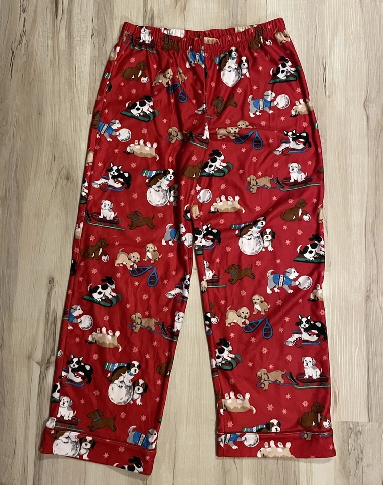 Pijama Nick & Nora Puppy Copo de Nieve Juvenil Talla XL 16-18 Rojo Se Adapta a Mujeres S-M Foto 3 de 4
