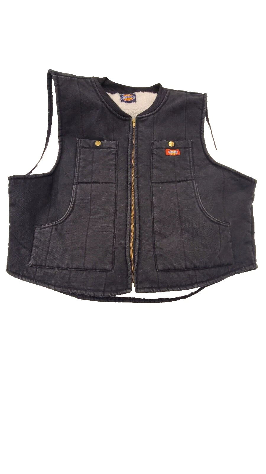 Vintage Dickies Canvas Vest Mens Extra Large Black 2XL 2TG