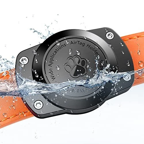 IPX8 Waterproof Airtag Dog Collar Holder Ultra-Durable Dog & Cat Collars Moun...