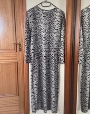 Zara animal print dress small knitted midi