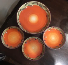 The Main Ingredients Tuscan Olives Salad/Pasta Bowl w/3 Matching Bowls