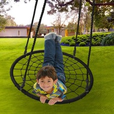 48'' Spider Web Tree Swing Net Rope Platrorm For Multiple Chidren Heavy Duty