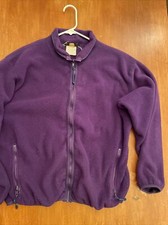 Vintage REI Fleece Jacket PURPLE Full Zip Up Made In USA Womens Size L Large