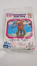 Vtg Tony Inflatable Pool Flotation Transparent Swim Ring 20" New
