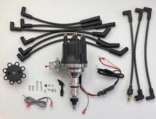 small cap FORD 300 INLINE 6 1977-86 HEI Distributor + BLACK Spark Plug Wires USA