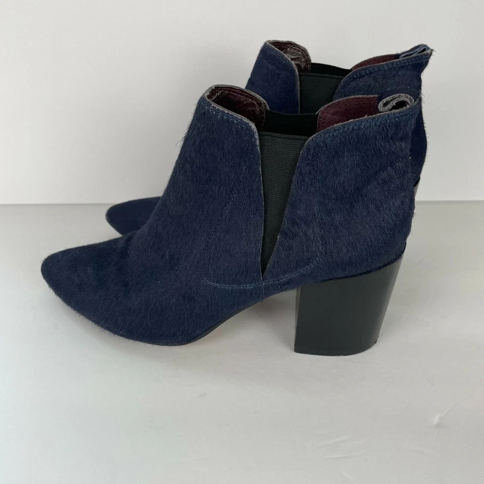 Botas de caída Report Signature para mujer 8 azul pelo de becerro tacón punta puntiaguda Foto 3 de 4