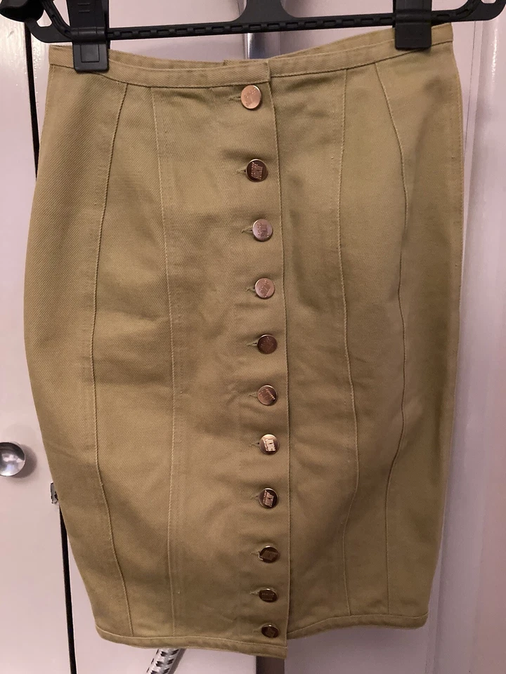 Vintage Junior Jean Paul Gaultier Lace-up Skirt Lime Green - Image 2 of 4