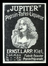 Alte Werbung Reklame 1905 JUPITER Pepsin-Tafel-Liqueur Ernst L. ARP Kiel