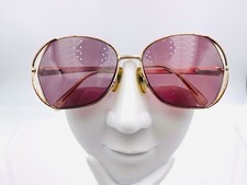 Vintage Lamy Carrie Brown Gold Metal Oval Sunglasses Italy FRAMES ONLY