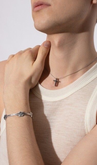 Auth SAINT LAURENT Paris Engraved HEART CUFF Bracelet L | eBay