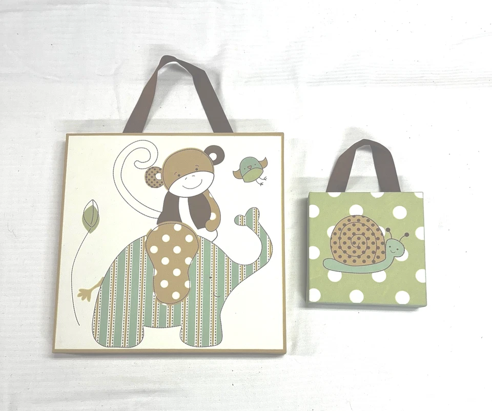 Living Textiles Baboo Selva Guardería Lienzo Decoración de Pared 2 Piezas Foto 3 de 3