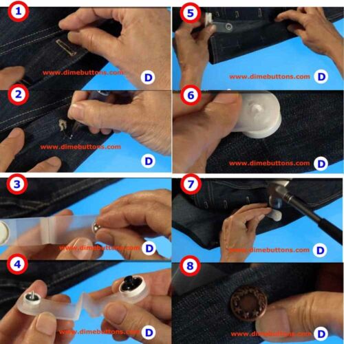 20 mm No-Sew Replacement Jean Tack Buttons (35544) 6 CT. w/Tool - Picture 2 of 3