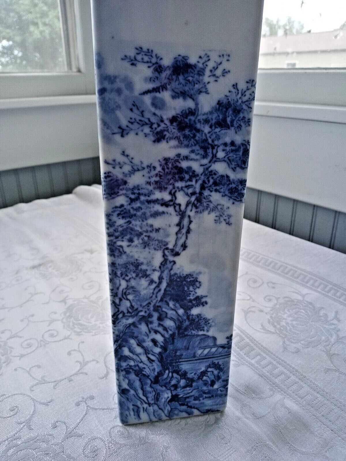 Vintage Blue and White Inarco Blue and White Square Vase eBay