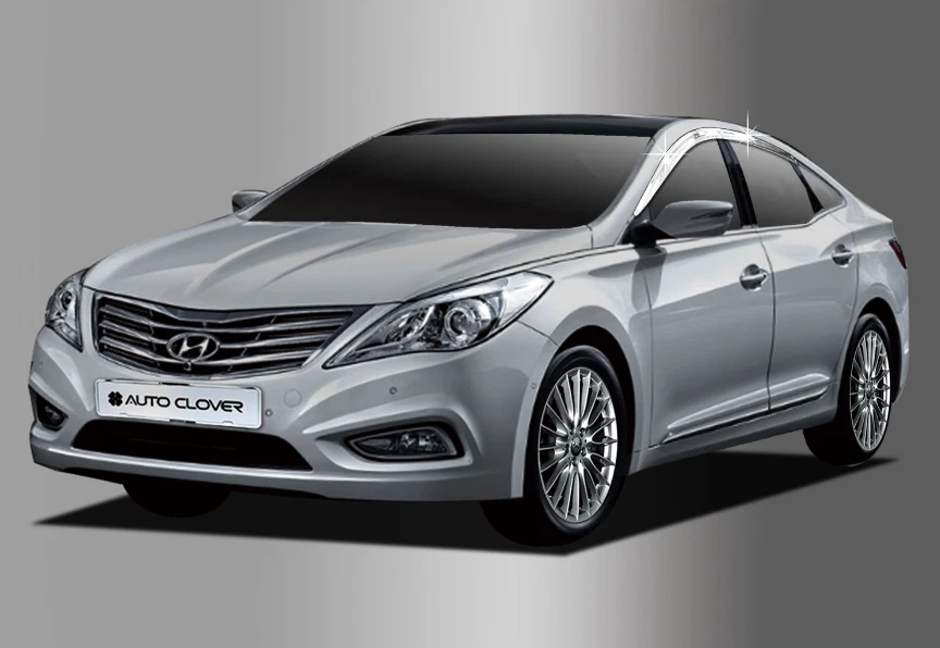 Visera de ventana cromada protector de ventilación para sol lluvia 4P C507 Ems para Hyundai Azera 2012~2017 Foto 2 de 4