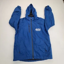 Port Authority Jacket Mens Medium Blue Hooded Windbreaker Softshell Outdoors