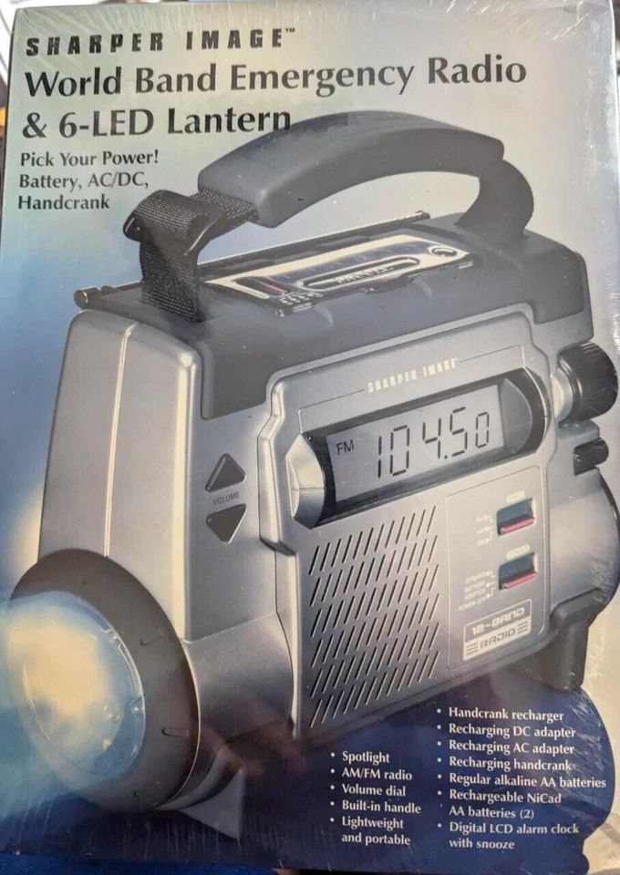 Emergency AM/FM Radio, 10 Station Shortwave Band, 6 LED Lantern Hand crank AC/DC - Image 2 of 4