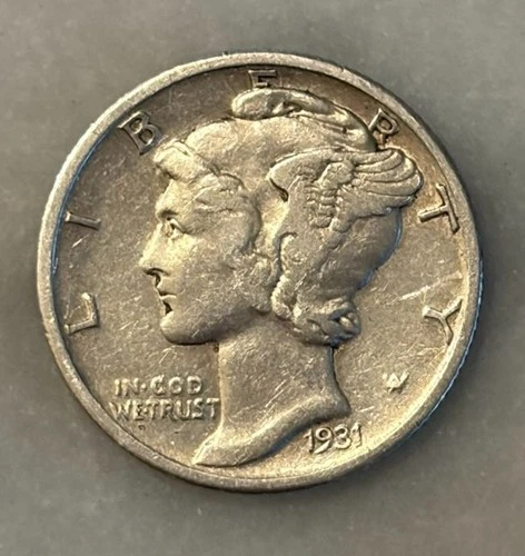 1931-P Mercury Dime - VF - Very Fine - 90% Silver