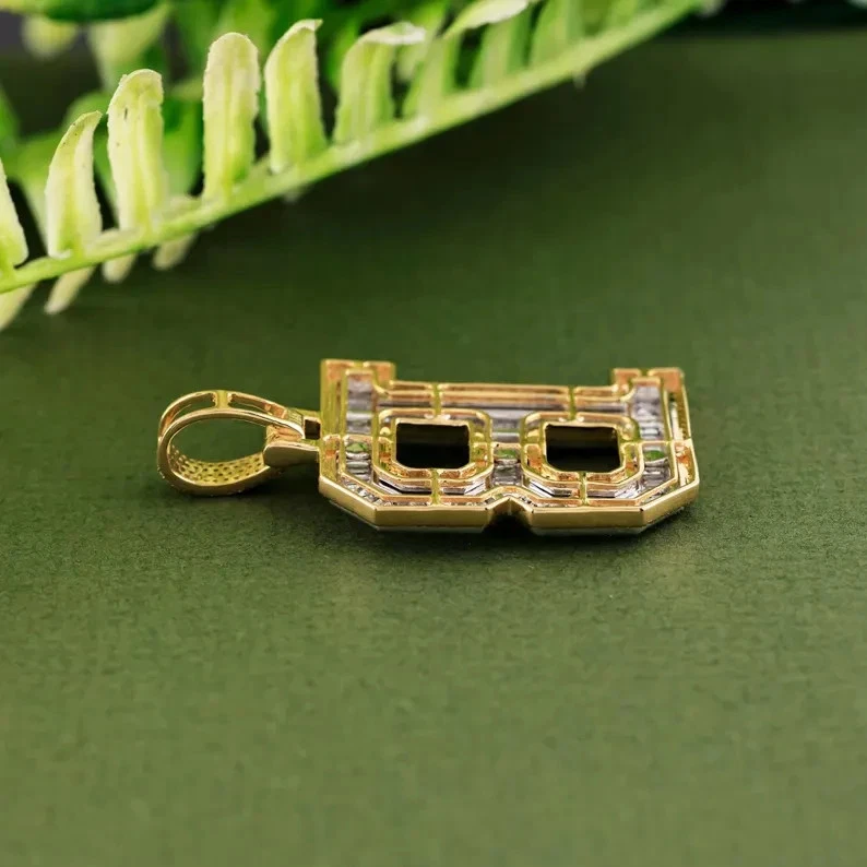 4Ct Lab Created Diamond 14K Yellow Gold Finish Initial B Letter 2" Charm Pendant - Image 4 of 4