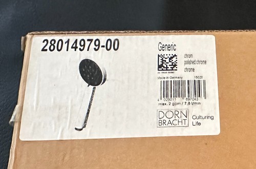 NEW IN BOX DORNBRACHT 28014979-00 Hand Showerhead FlowReduce in POLISHED CHROME - Afbeelding 3 van 6
