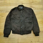 Barbour A955 Wax Flyer Jacket Mens L Brown Tartan Lining Outdoor Bomber