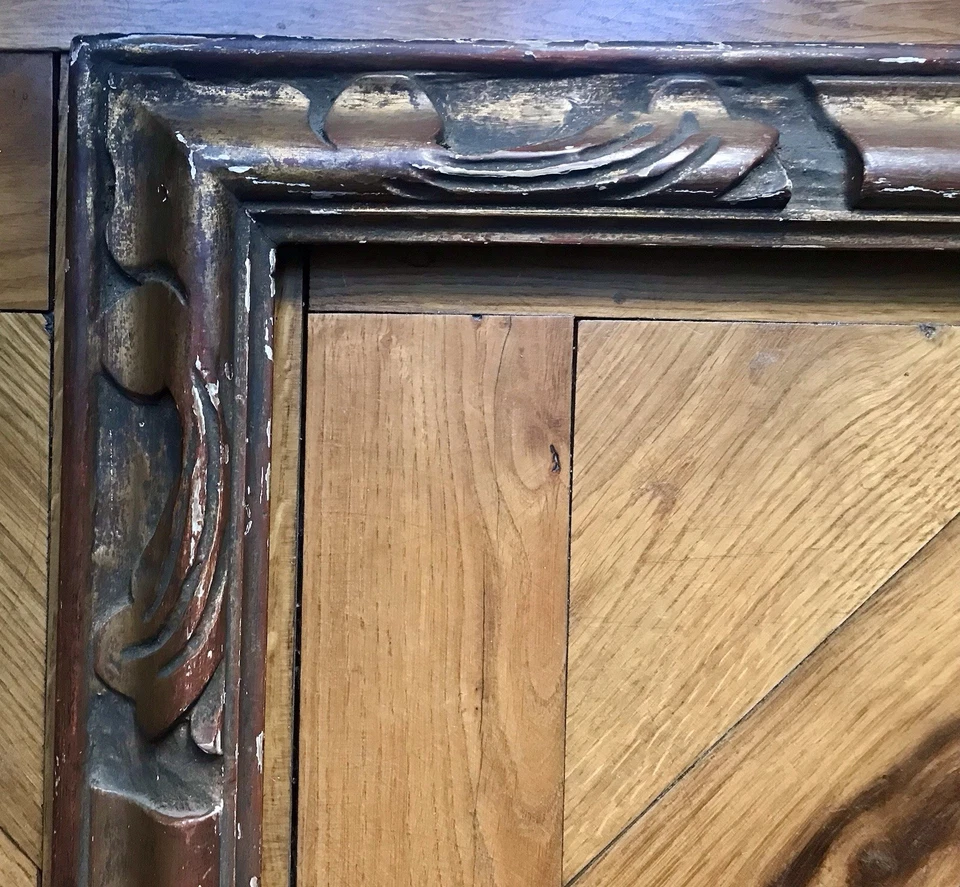 GRAND CADRE ANCIEN DORE SCULPTE FIN XIXe 19ème STYLE RENAISSANCE HAUTE ÉPOQUE - Photo 2/4